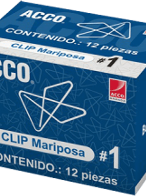 Clip Mariposa # 1, capacidad para 150 hojas