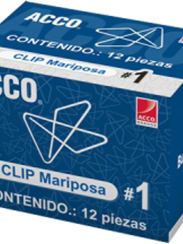 Clip Mariposa # 1, capacidad para 150 hojas 1