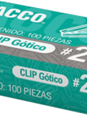 Clip Gótico No.2, capacidad para 20 y 25 hojas.