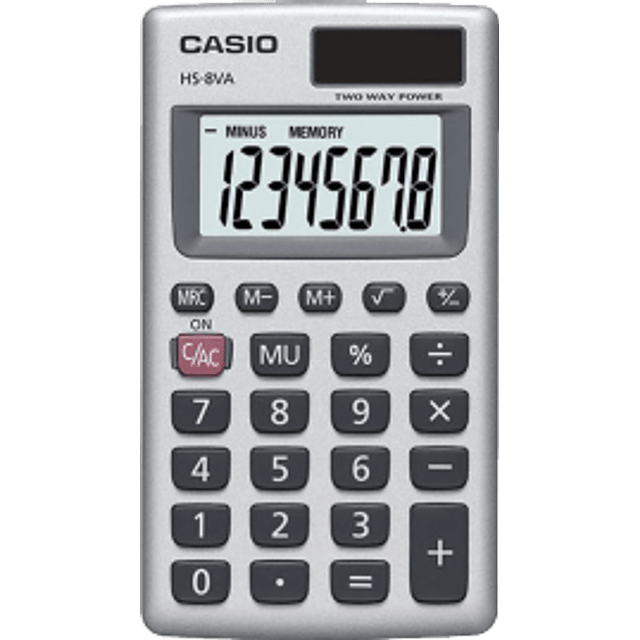 Calculadora básica de bolsillo de 8 dígitos.