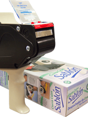 Despachador para cinta de empaque base metálica, Sablón