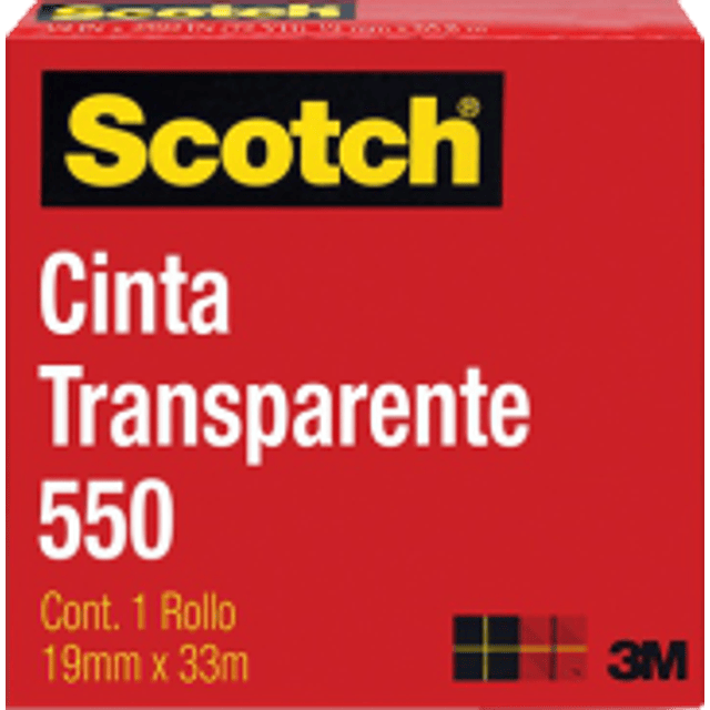 Cinta transparente 550 medidas 19 mm x 33 m. 