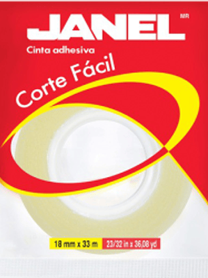 Cinta Adhesiva Transparente modelo 119, medidas 18 mm x 33 m.