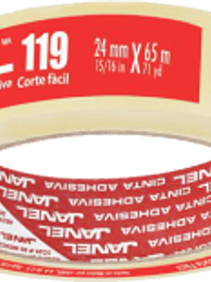 Cinta Adhesiva Transparente modelo 119, medida 24 mm x 65 m.