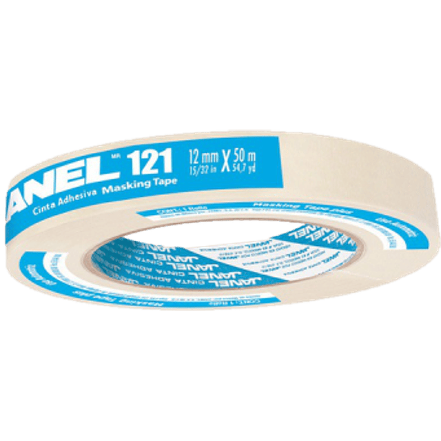 Cinta Adhesiva Masking Tape modelo 121 medida 12 mm x 50 m.