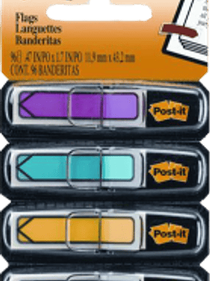 Banderita Flags tipo flecha con 4 colores, despachador transparente.