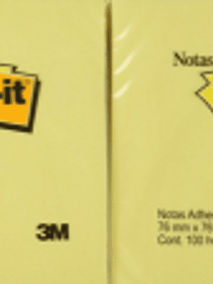 Notas Adhesivas color amarillo, medida de 7.6 cm x 7.6cm (3