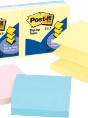 Notas Adhesivas Pop Up, colores pastel, medidas de 76 mm X 76 mm (3