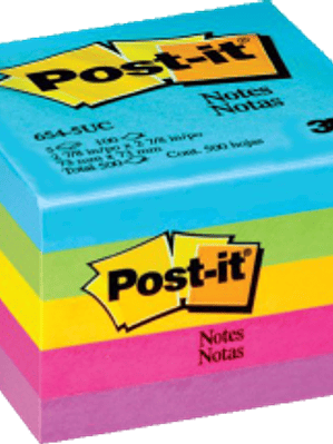 Notas Adhesivas Ultra, colores surtido, medidas 7.6 cm x 7.6 cm  (3