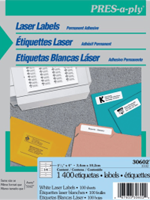 Etiquetas Adhesivas color blancas medidas de 3.4 x 10.2 cm.