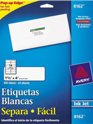Etiquetas Adhesivas color blancas, medidas 1 1/3