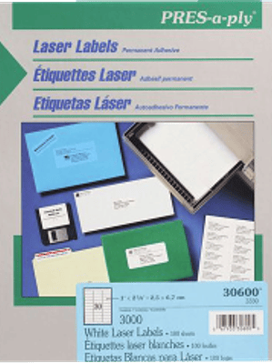 Etiquetas Adhesivas color blanca medida 2.5 x 6.7 cm