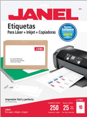 Etiqueta Adhesiva color blanca, medias 51 x 102 mm