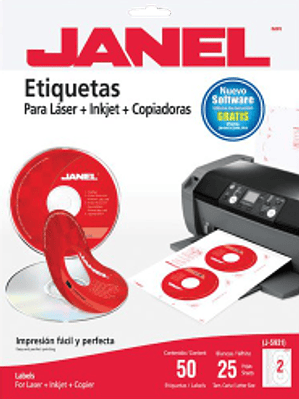 Etiqueta Adhesiva color blanca para CD.