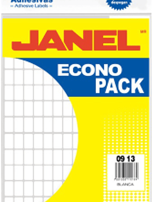 Etiquetas Adhesivas color blanco, medidas 9 mm x 13 mm.