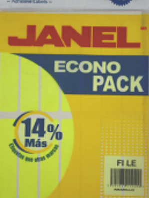 Etiquetas Adhesivas color amarillo, medidas 20 x 105 mm.