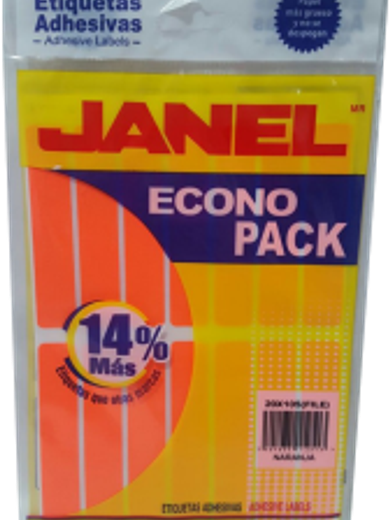 Etiquetas Adhesivas color naranja, medidas 20 x 105 mm 1