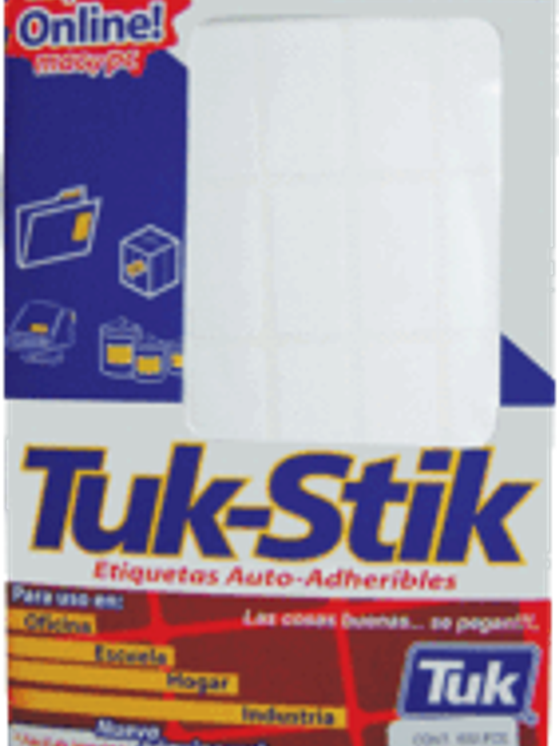 Etiqueta Adherible color blanca, medida de 19 x 38 mm 1