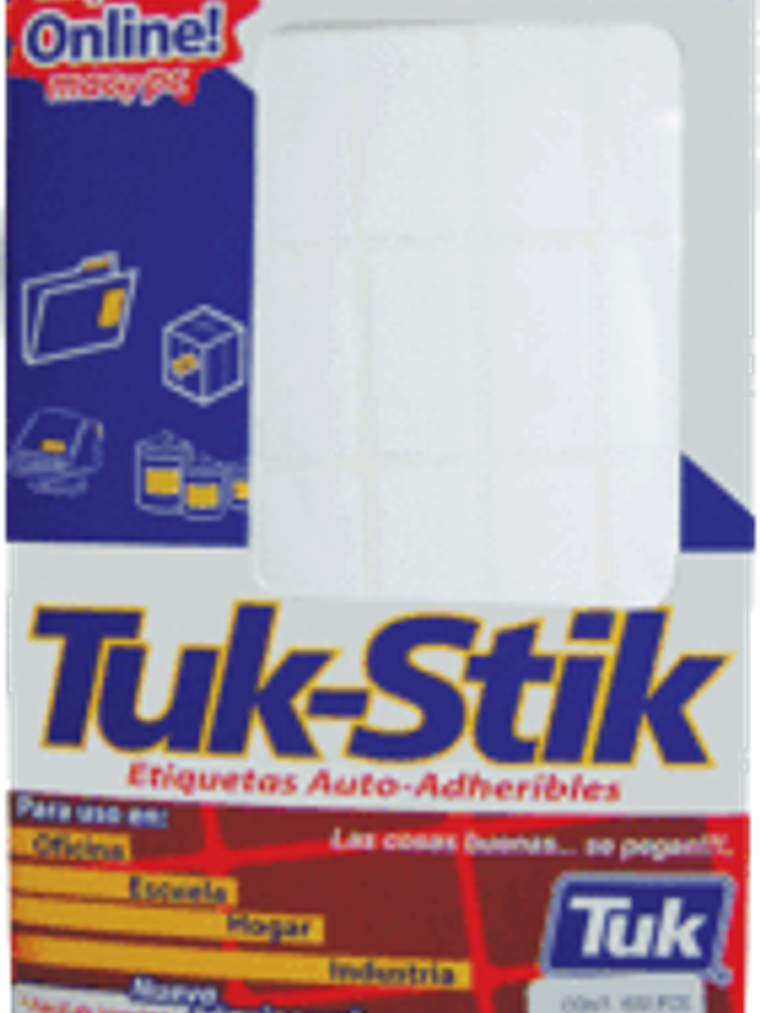 Etiqueta Adherible color blanca, medida de 19 x 38 mm 1