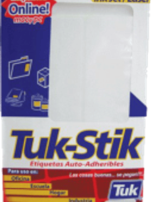 Etiqueta Adherible color blanco, medida de 50 x 100 mm