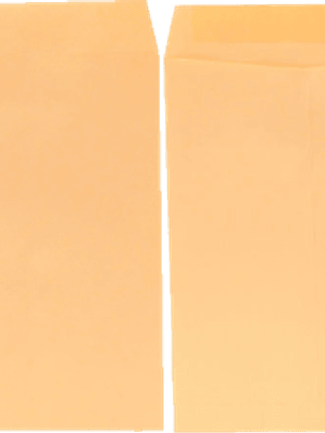 Sobre bolsa color manila, engomado, tamaño esquela