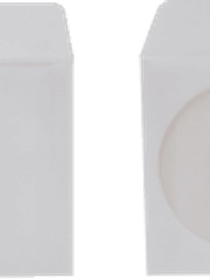 Sobre para CD color blanco, con ventana de celofán.