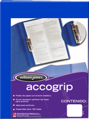 Folder con broche de palanca, color azul obscuro, tamaño oficio.