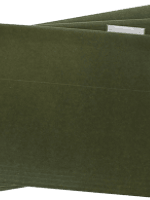 Folder Colgante color verde, tamaño oficio, caja con 25 folders