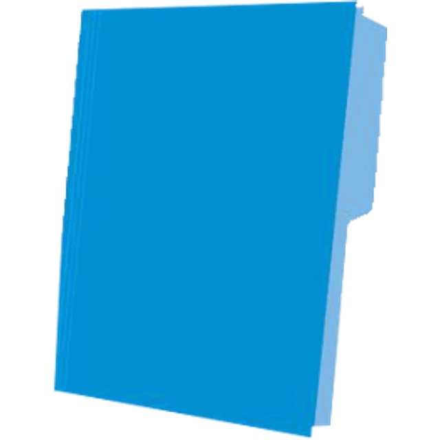 Folder color azul tamaño carta.