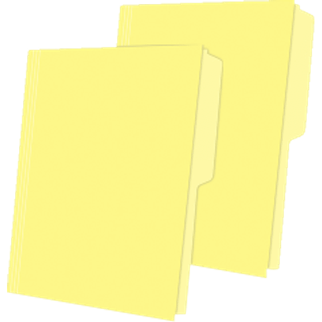 Folder color amarillo, tamaño carta.