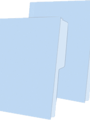 Folder color azul, tamaño carta