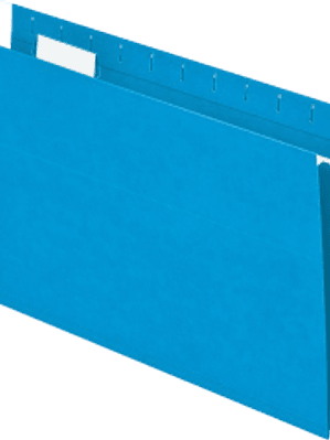 Folder Colgante color azul, tamaño carta, caja con 25 piezas.