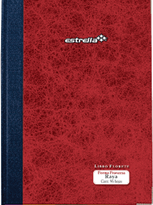 Libro de Contabilidad, tipo florete rayado, forma francés, de 96 hojas.