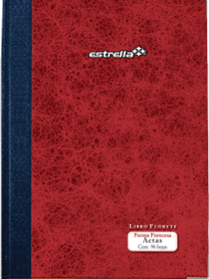 Libro Florete Actas forma francesa rayado,  de 96 hojas