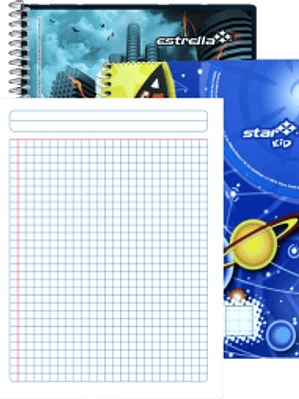 Cuaderno Forma Francesa de cuadro grande de 7 mm, de 100 hojas.