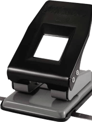 Perforadora de acero, de 2 orificios estándar para 25 hojas.