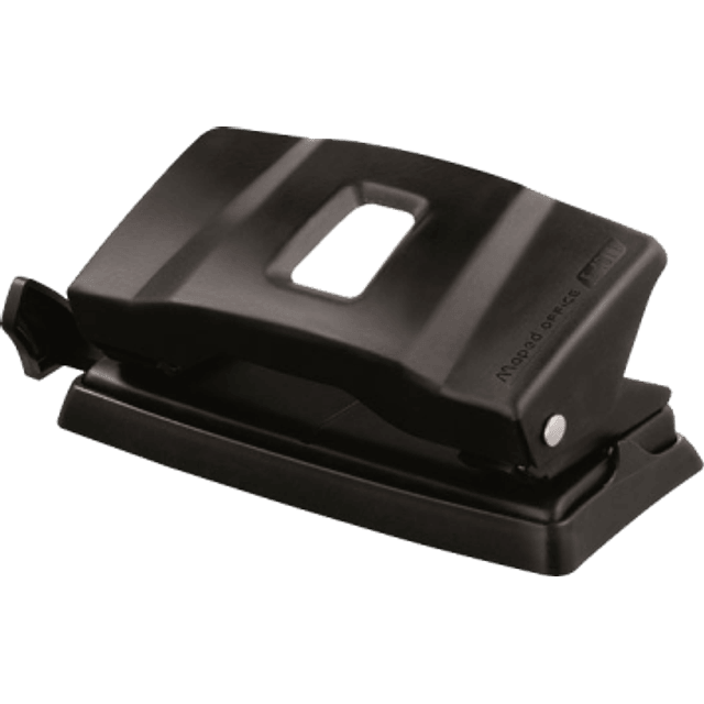 Perforadora Mod 40111 de 2 orificios color negro, regleta ajustable.