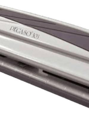 Perforadora Mod Pegaso 303 de 3 orificios color gris.