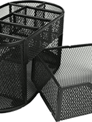 Organizador de Escritorio Ovalado color negro, 8 divisiones, 1 cajón