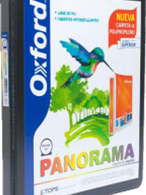 Carpeta panorámica tamaño carta color negro, con arillo forma 