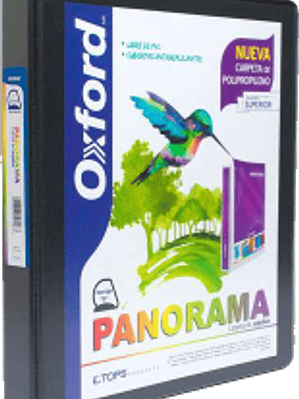 Carpeta panorámica tamaño carta color negra, con arillo forma 