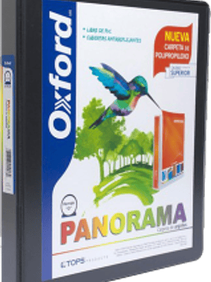 Carpeta panorámica tamaño carta color negro, con arillo forma 