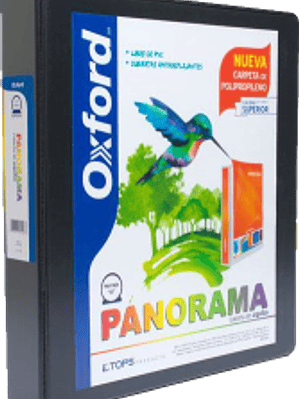 Carpeta panorámica tamaño carta color negra, con arillo forma 