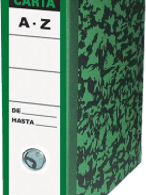 Carpeta registradora con palanca, 2 arillos, tamaño carta, color verde jaspeado