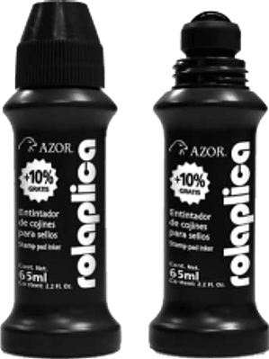 Tinta para sello color negro  rola plica de 60 ml.