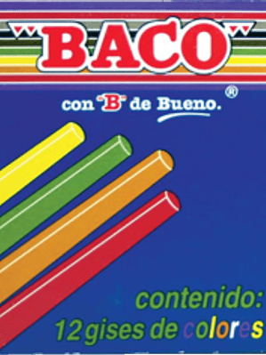 Gises de varios colores con 12 piezas