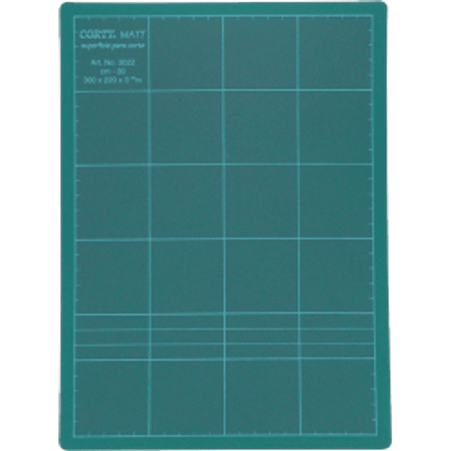 Tabla para corte color verde de 30 x 22 cm.