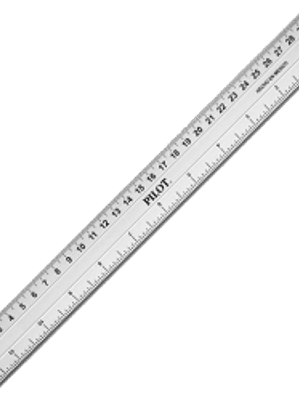 Regla de aluminio adonizado y templado,. de 30 cm.