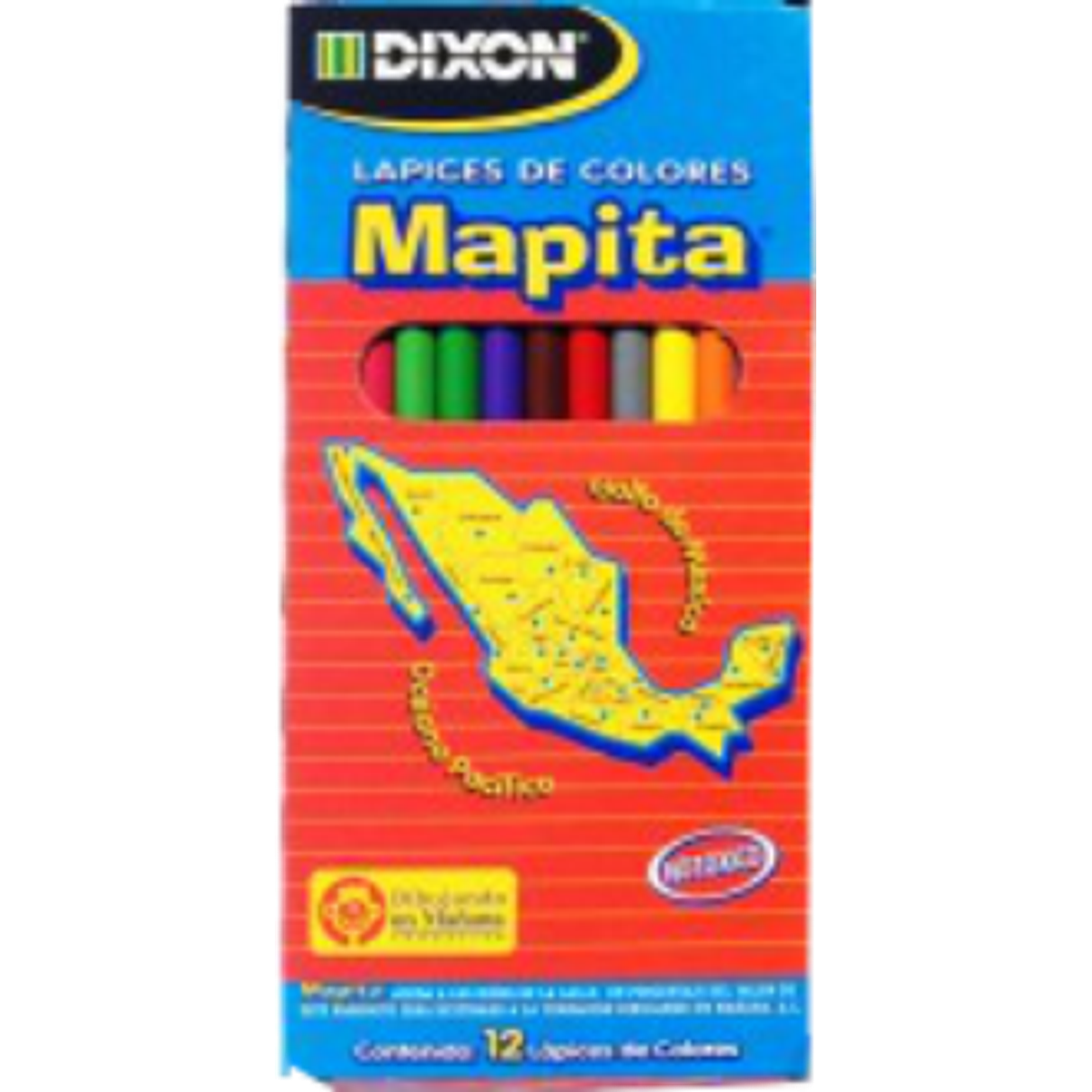 Colores largos mapita caja c/24 colores varios tonos