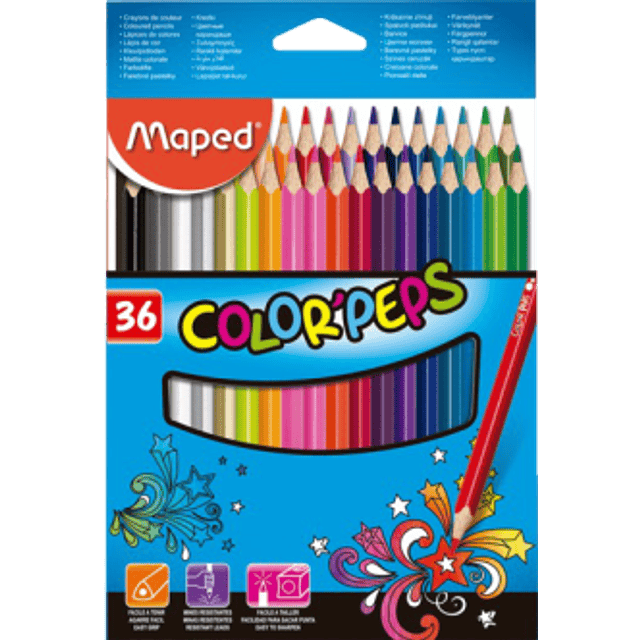 Colores largos peps con 36 piezas